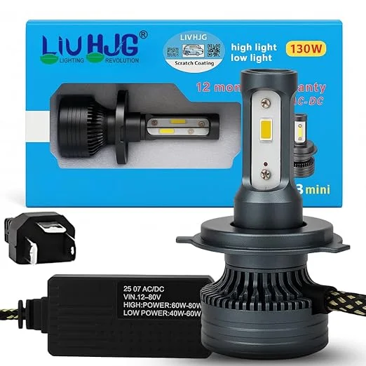 130W White LED H4 Headlight Bulb - Image 3