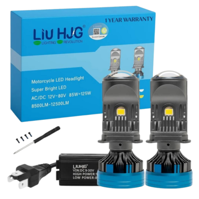 125W White LED Headlight Bulb with H4 fitting